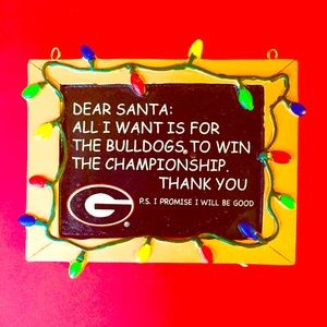 2/$10🔴FREE🔴GA Bulldogs DEAR SANTA Team Ornament